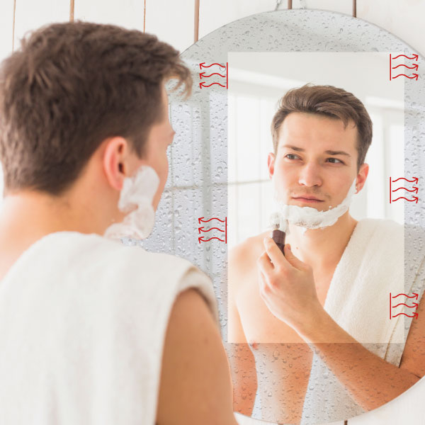 Tenha os espelhos sempre desembaçados e limpos, com a vantagem de prolongar a vida útil e evitar oxidação.
